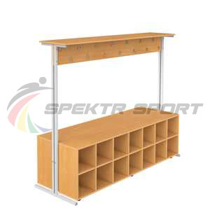 Купить Вешалка напольная двухсторонняя с тумбой для обуви на 28 мест в Красноуфимске 