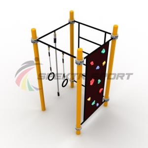 Купить Детский воркаут комплекс с канатом, кольцами, скалодромом и шведской стенкой в Красноуфимске 