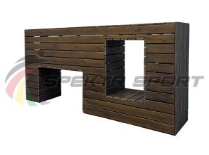 Купить Элемент полосы препятствий Стенка с двумя проломами (брус) в Красноуфимске 