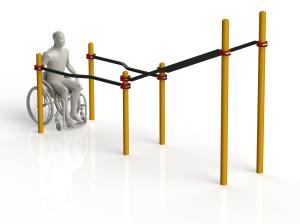 Купить Брусья двойные в подъем с подъездом для колясочников WRK-D11_76mm в Красноуфимске 