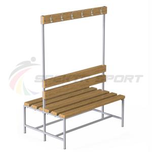 Купить Скамейка с вешалкой для раздевалок двухсторонняя (разборная) 1200 мм в Красноуфимске 