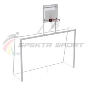 Купить Ворота мини-футбольные с баскетбольным щитом из оргстекла и кольцом в Красноуфимске 