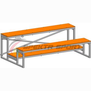 Купить Трибуна мобильная 2 ряда сиденья из фанеры в Красноуфимске 