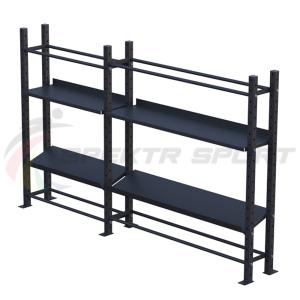 Купить Модульный стеллаж для гантелей, гирь и медболов 3180х430х1950 (2 секции) в Красноуфимске 