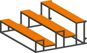 Купить Трибуна мобильная 3 ряда сиденья из фанеры на 15 мест в Красноуфимске 