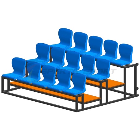 Купить Трибуна мобильная 3 ряда сиденья пластиковые на 15 мест в Красноуфимске 